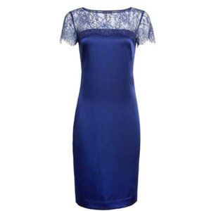 St John Collection, Blue Satin Lace, Size 6